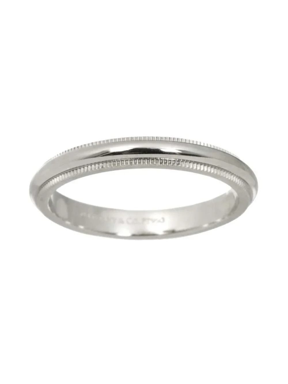 Tiffany & Co Milgrain Ring Width Pt Platinum Together
